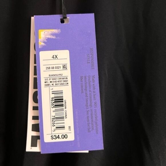 Future Collective Long Sleeve Ruched Slit Midi Dress size 4X - Picture 7 of 8